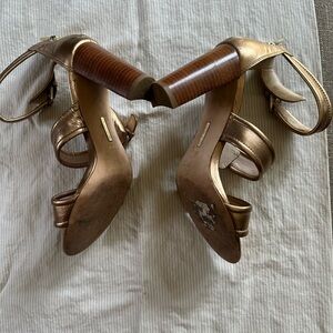 Louise et Cie Bronze/Gold 3.5 inch Heels with Ankle Straps